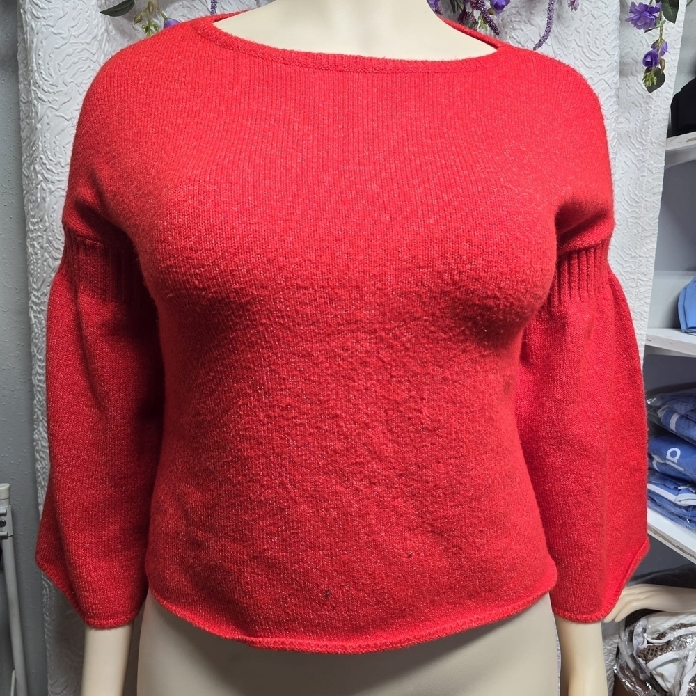 Lou & Grey Red Crew Neck Sweater Medium-Weight